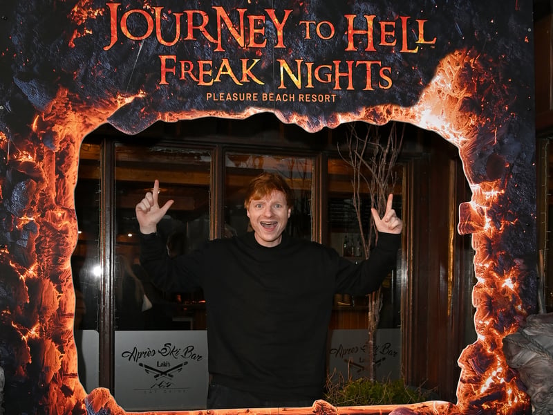 Professional Ed Sheeran lookalike Ty Jones visits Blackpool Pleasure Beach Resort's Journey to Hell