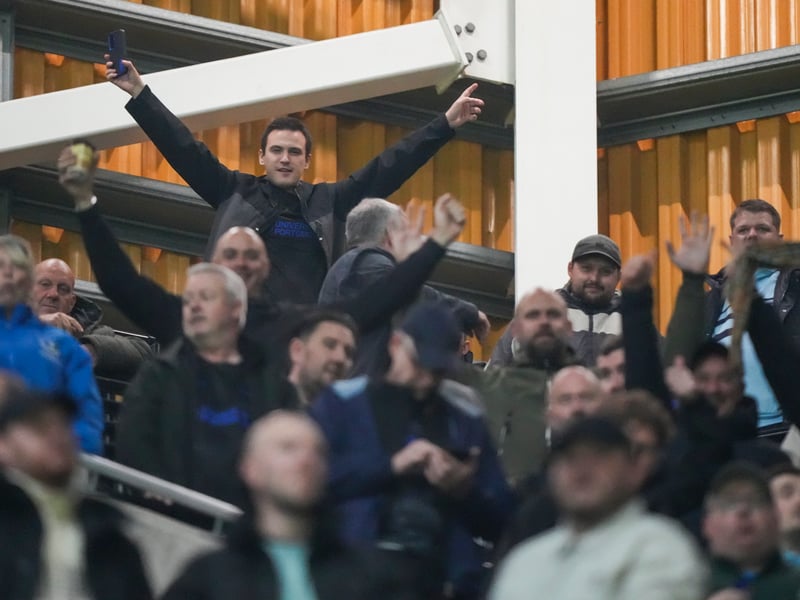 The Pompey fans returned to Molineux after witnessing a battling draw against Wolves.