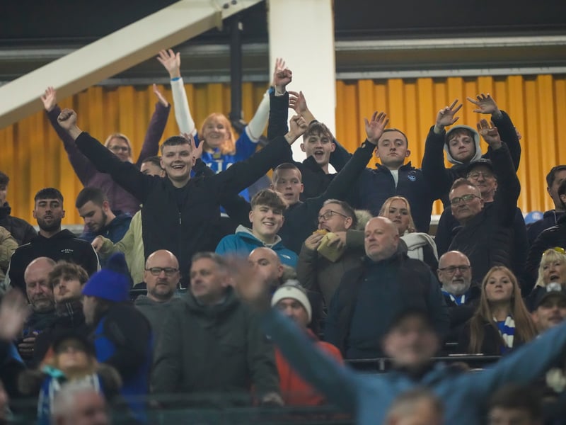 The Pompey fans returned to Molineux after witnessing a battling draw against Wolves.