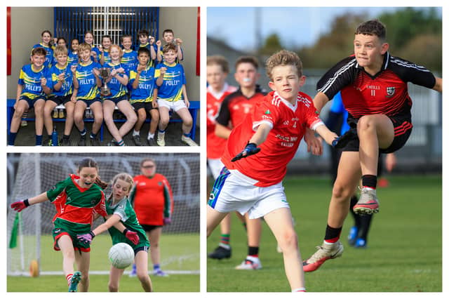 Laois Cumann na mBunscol Gaelic football finals 2026 day one in Laois Hire O'Moore Park Portlaoise.
