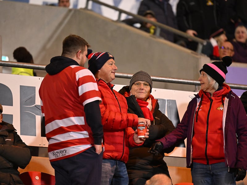 A crowd of 7,202 supporters were in attendance for the rainy evening fixture at the Club Doncaster Sports Village