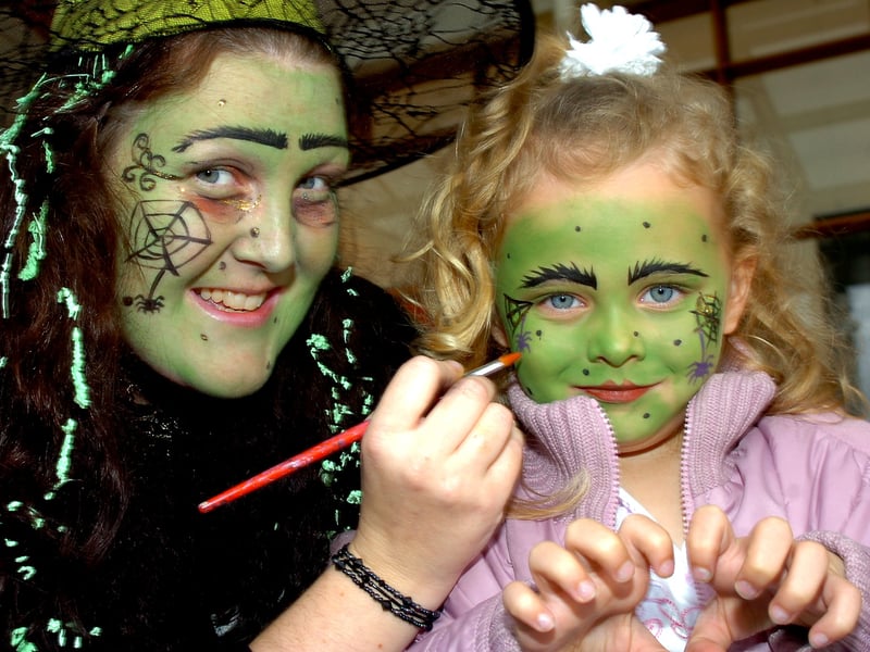  28 Oct 2006 
Lakeside Village had a Halloween feel to it on Saturday (28 October), with staff and youngsters encourage to dress up. Our picture shows Face2Face face painter Joanne Daley, of Balby, with youngster Ellie Waggott, aged  five, of Stainforth.


