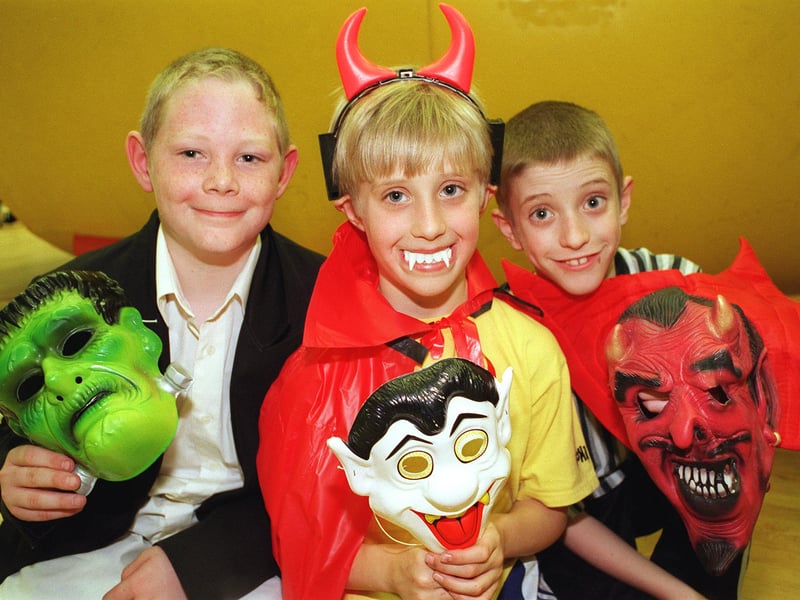 Kids enjoying their half term break at the dome camp Halloween party. They are, left to right,10 year old Daniel Wraith from Bessacarr, Thomas Sykes, aged 8 from Fishlake and 9 year old Liam Margison from Doncaster .
