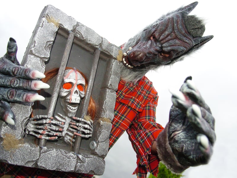 Doncaster Racecourse chef Michael Leeson dresses as a werewolf in a costume from Matalan, ahead of the racecourse Halloween Spectacular.