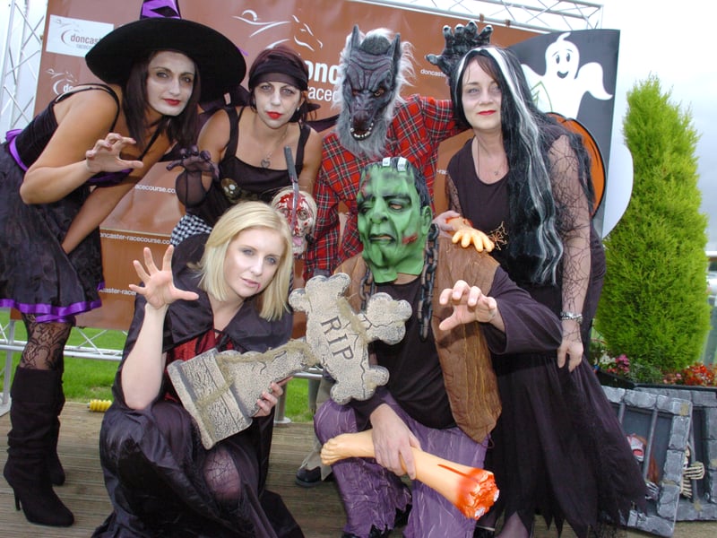 Staff at Doncaster Racecourse dress in costumes from Matalan, ahead of the Halloween Spectacular. Back L-R are receptionist Sheena Monks, as a witch, sale administration manager Joanna Hoy, as an evil fairy, chef Michael Leeson, as a werewolf, and marketing and PR manager Sharon Bennett, as morticia. Front L-R are marketing assistant Jody Holland as Dracula, and financial director Michael Reeder, as Frankenstien.