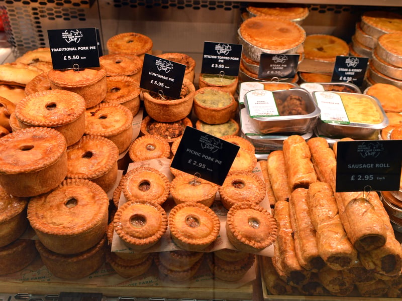 The family's own cooked meats, pies and sausage rolls, alongside cheeses, and hot
and cold sandwiches to take away