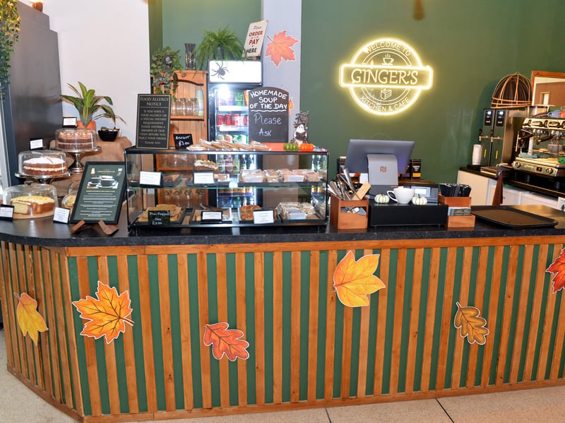 Ginger's Kitchen & Cafe, serving everything from coffee and cake to pie, chips and peas