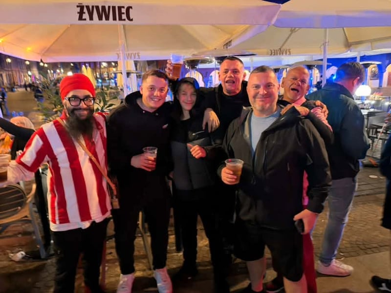 Black Cats fans enjoying the Polish beers