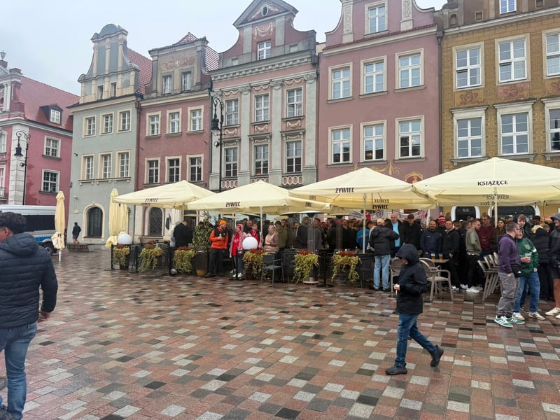 Sunderland fans are over in Poznan in force.