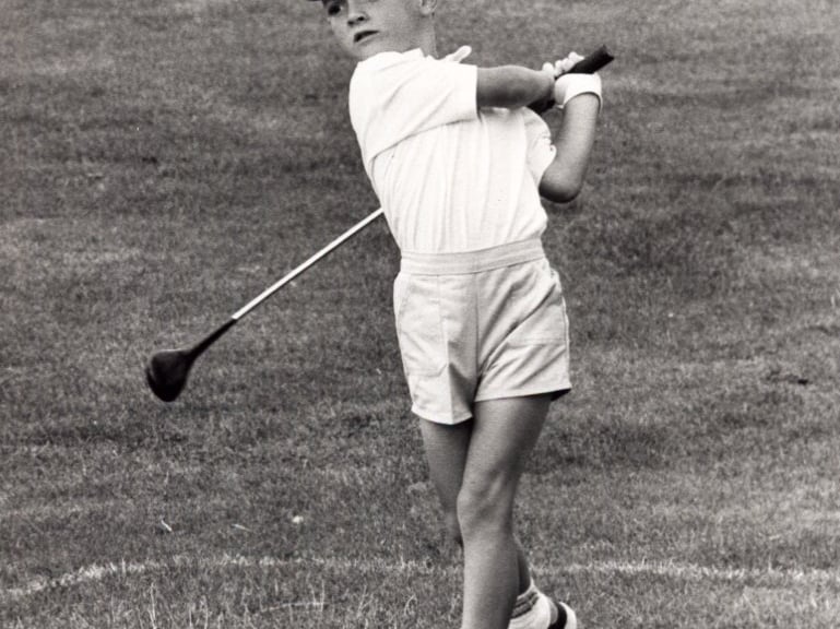Adam Tylet (5) of Intake, Sheffield, teeing off in the City of Sheffield Golf Development Scheme Birley Junior Pro Amateur Tournament in August 1990