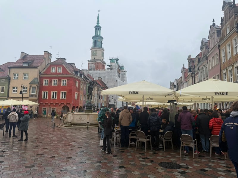 Sunderland fans are over in Poznan in force.