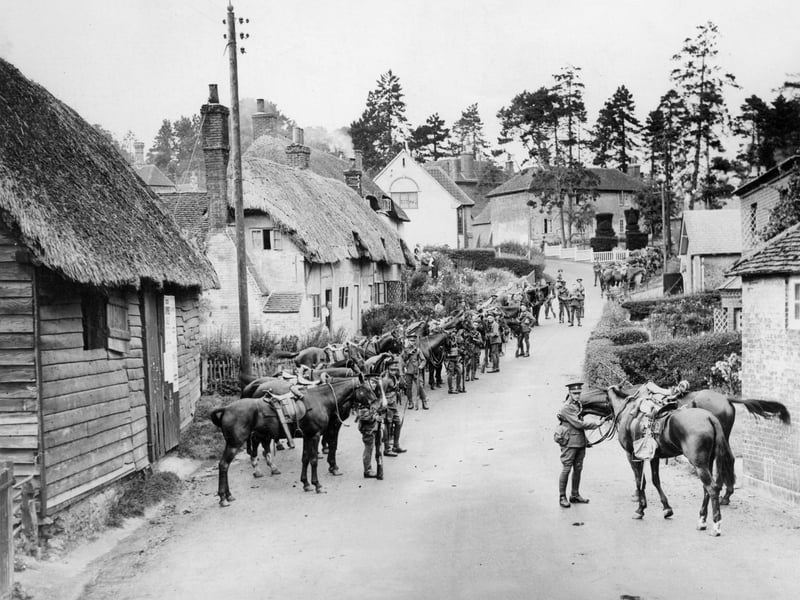 The 3rd Dragoon Guards resting in the village of South Warnborough, Hampshire, 1933