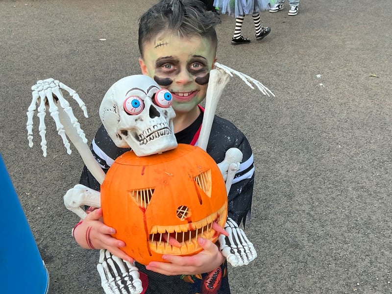 Pupils took part in a pumpkin carving competition.