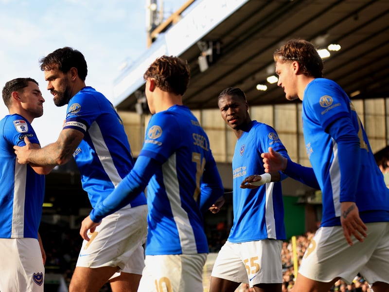 Where Pompey place in the Championship form table based on the previous six matches.