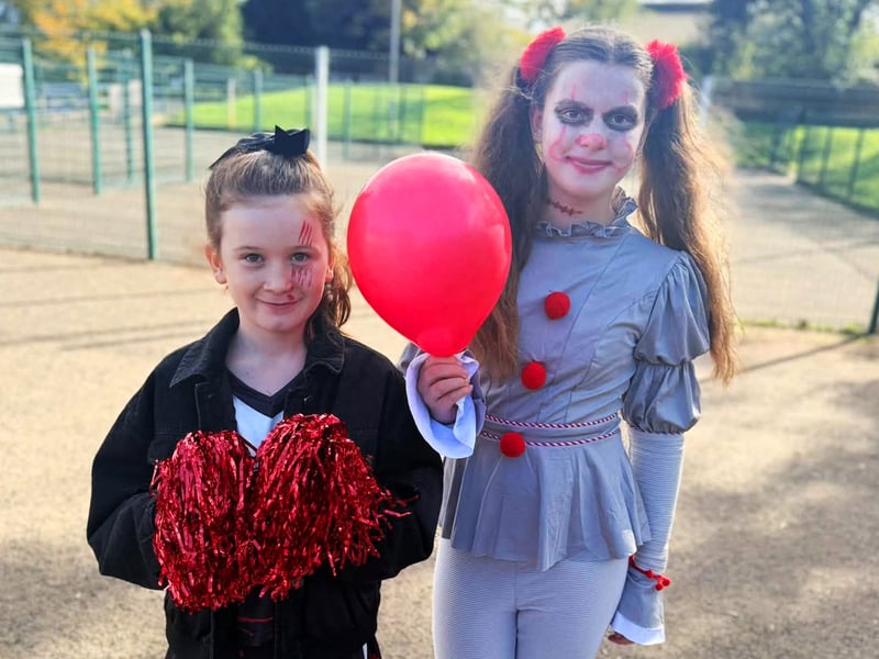 Pupils dressed up for the Halloween fun day