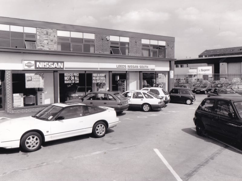The new Nissan dealership on Armley Road pictured in the 1990s.