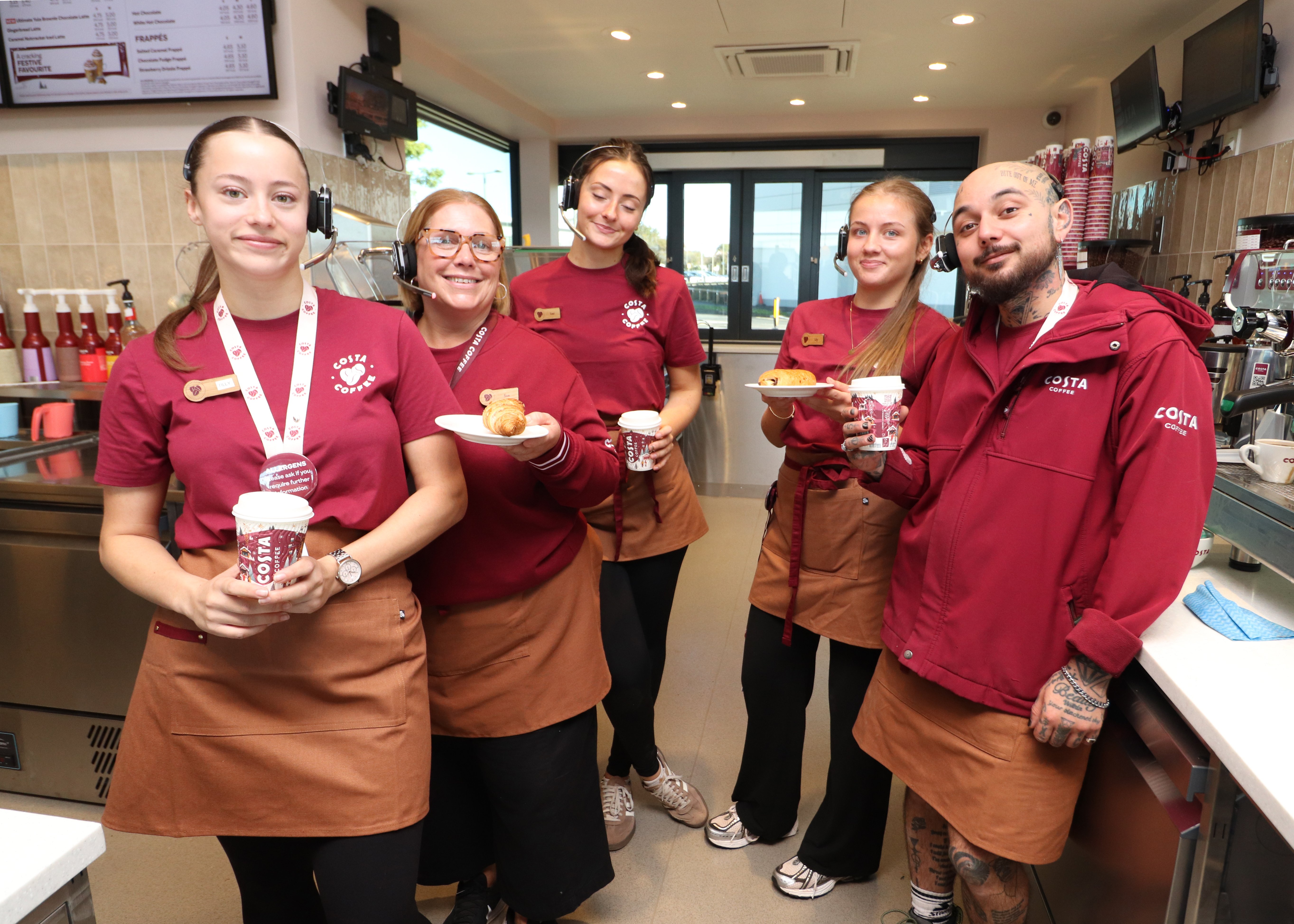Tilly, Sue, Lexi, Lily and store manager Jack Bruce
