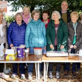 Some of the helpers pictured at the Pick a Pumpkin day, raising money for Drumglass Parish Church. 
