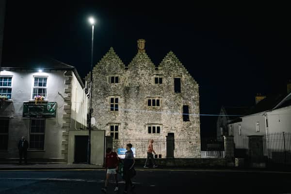 Derry City and Strabane District Council has unveiled a new lighting scheme at Newtownstewart Castle, enhancing the visibility of one of the district's most significant historic landmarks and encouraging greater engagement with the area's rich built heritage. The castle is a State Care Monument maintained by the Department for Communities.   SU3544CD26