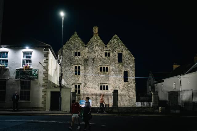 Derry City and Strabane District Council has unveiled a new lighting scheme at Newtownstewart Castle, enhancing the visibility of one of the district's most significant historic landmarks and encouraging greater engagement with the area's rich built heritage. The castle is a State Care Monument maintained by the Department for Communities. SU3544CD26