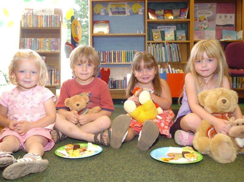 Enjoying a teddy bear's picnic at Bawtry Library are L-R Eliza Bailey, two, brother Isaac, five, both of Bawtry, Morgan Leah, three, of Rossington, and Jasmine Shaw, six, of Arksey 