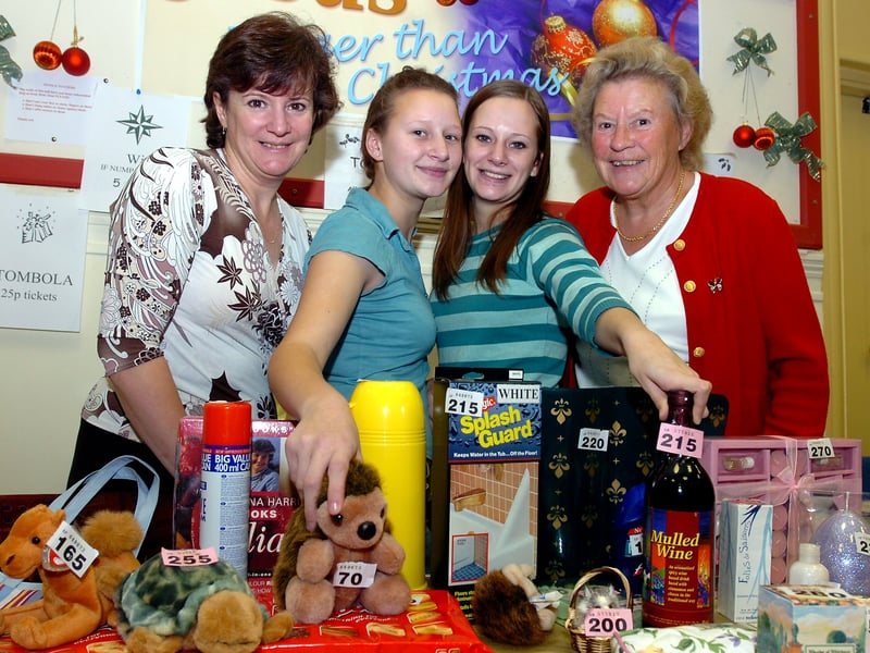St Nicholas Church, Bawtry, held its annual Christmas Fair.. Our picture shows gran Elsie Burke, aged 75, with daughter Andrea Fairchild, aged 43, and grandchildren Suzie (second left) and Lauren Fairchild, aged 15, and 19, all of Bawtry.
