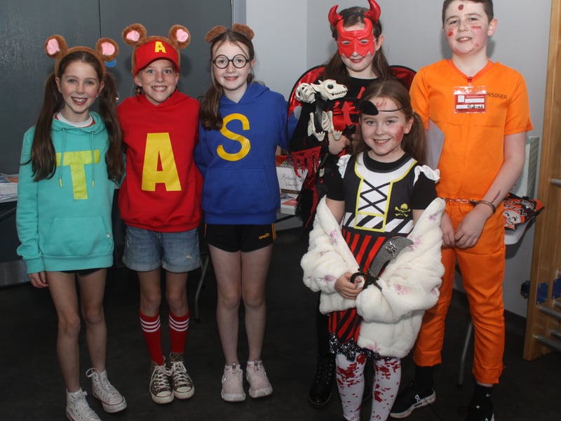 Some P7 pupils enjoying their Halloween fancy dress day in school. 