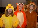 RSA Prep pupils at their Harvest show. They are Charlotte Moore as 'Duck', Mollie Best as 'Cat' and Enzo Garvan as 'Dog'
