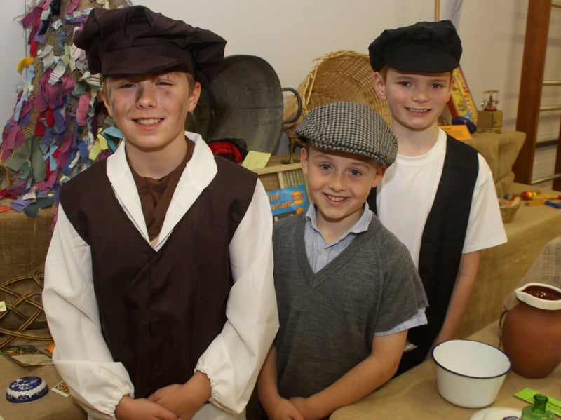 (l/r) Hardy Memorial Primary School pupils at their Victorian Day in school. (l/r) They are Will, Elie and Isaac.