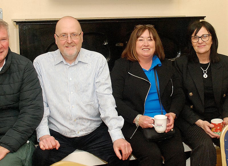 Enjoying the celebrations are David Long, Matt Landy, Josie Long, Pamela Landy and Mary Shanahan