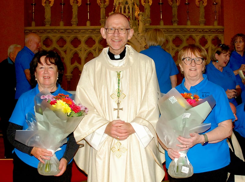 Presentation by Folk Group members Anne Crean and Margaret Moloney with Bishop Fintan Monahan​​​​​​​​​​​​​​​​​​​​​​​​​​​​​​​​​​​​​​​​​​​​​​​​​