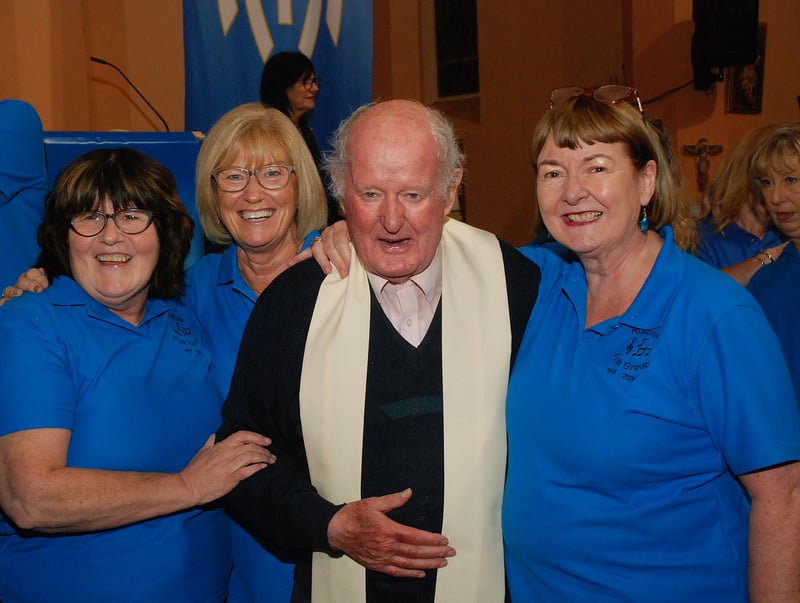 Pictured enjoying the celebrations are Anna Downey, Marie Cummins, Fr Tom Corbett and Pauline De Feu