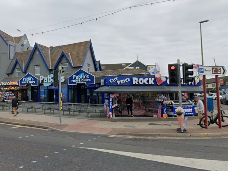 Pablos Rock, Promenade, was awarded a Food Hygiene Rating of 5 (Very Good) by Blackpool Borough Council on 15th October 2026.