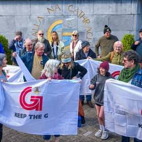 Recent protest to Keep the Galway G campaign outside City Hall