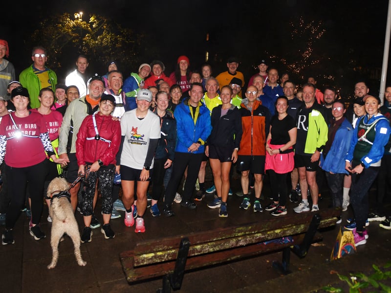 More than 40 runners joined BBC journalist Sophie Raworth for a rainy 5k through Harrogate.
