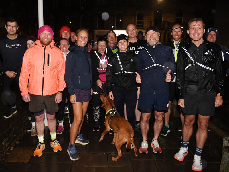 More than 40 runners joined BBC journalist Sophie Raworth for a rainy 5k through Harrogate.