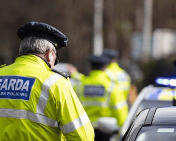 Gardai conducting checkpoints stock image