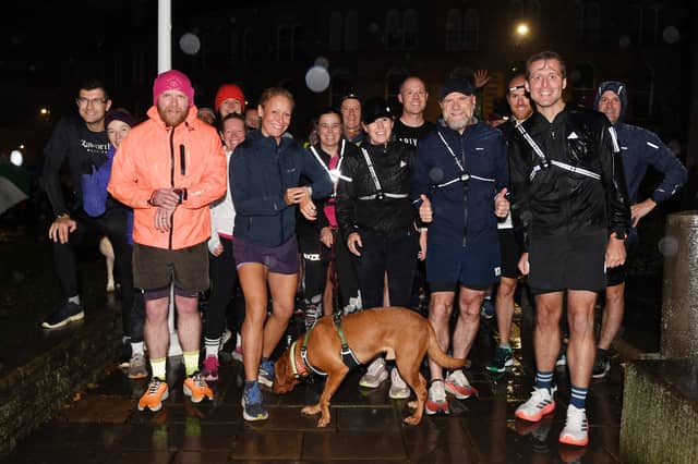 More than 40 runners joined BBC journalist Sophie Raworth for a rainy 5k through Harrogate.