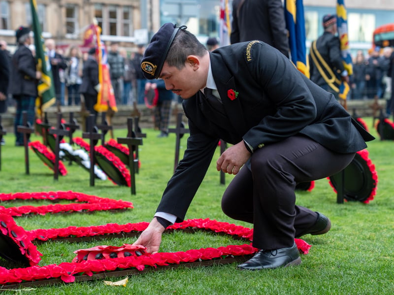 Members of the Armed Forces lay wreaths