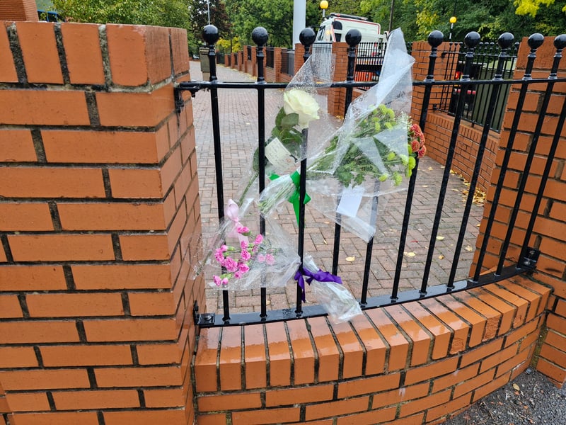 Tributes had been left at the scene to the man who died in the accident