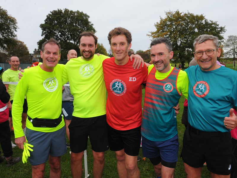 Drighlington Dynamos runners Nick Cross, Jordan Warrior, Eli Dawson, Nathan Ward, Mick Brearley