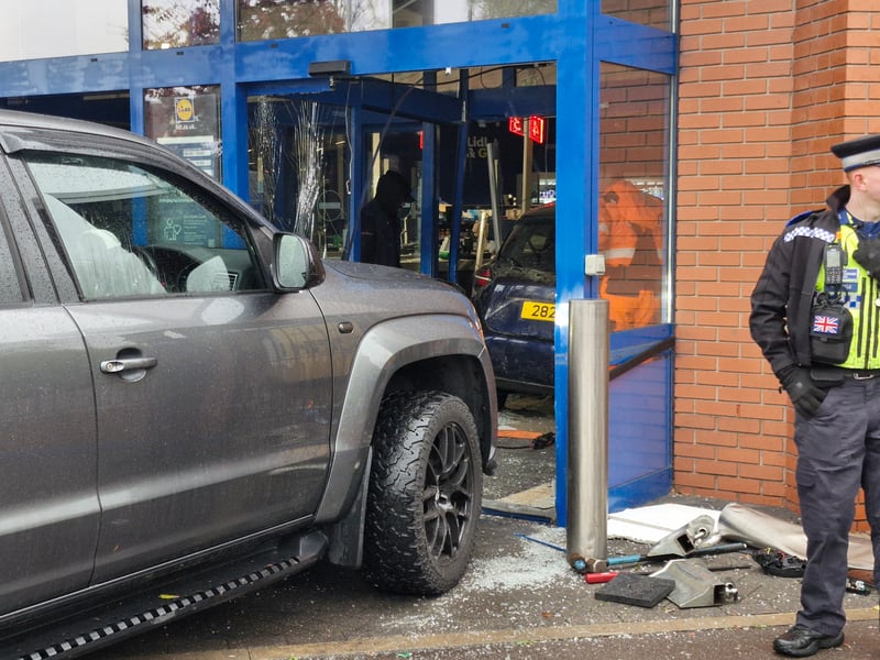 The winch on a 4x4 was used to help guide the car out