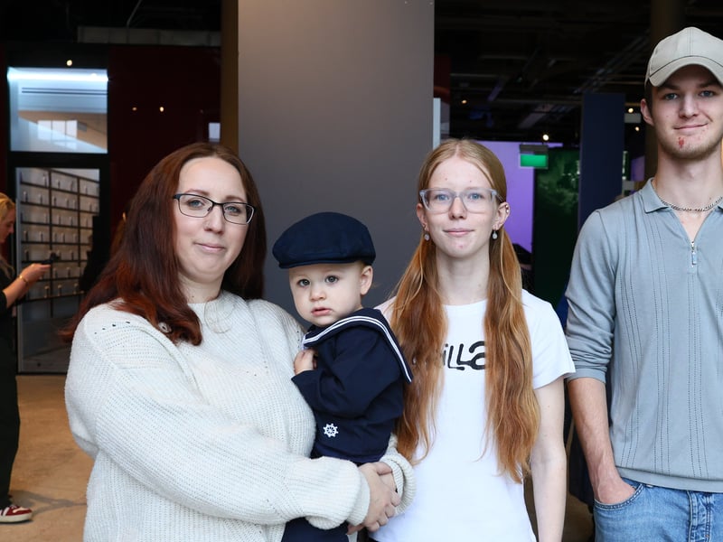 The Wyld family, from left, Sarah holding Dominic, 18 months, Mattie and Logan. Logan would like to join the Royal Marines.