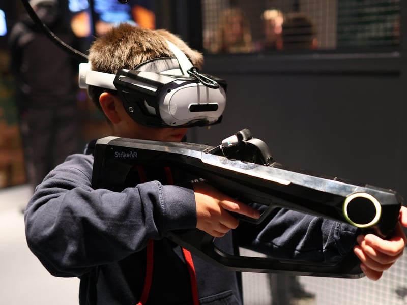 VR shooting simulator.