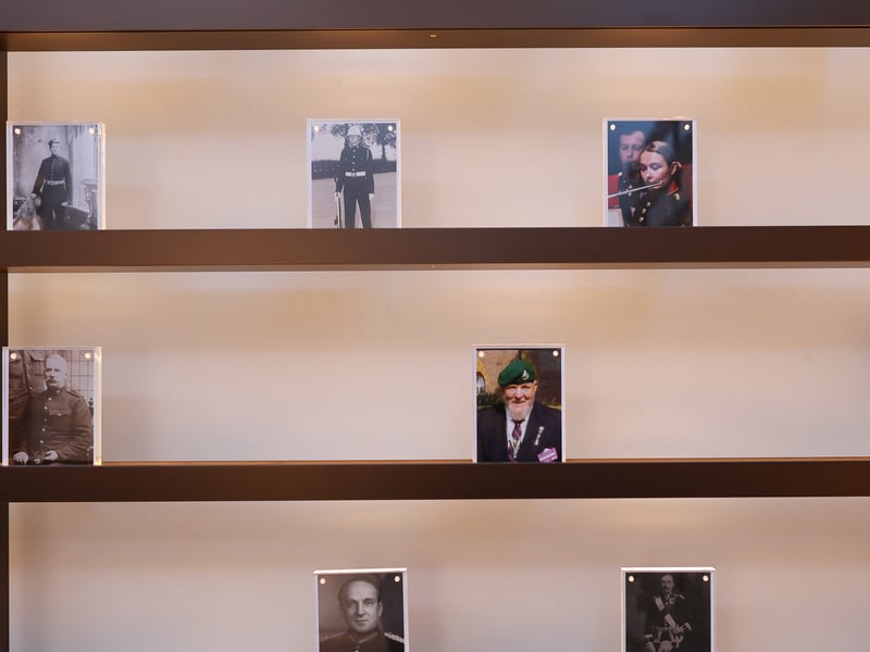 Some faces of former Royal Marines in the Remembrance room