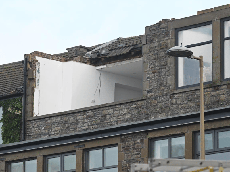 The roof was blown off the New Philly bar.