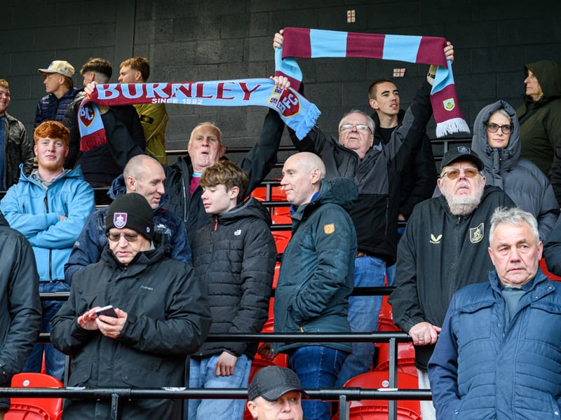 Burnley fans inside Sincil Bank for the Championship fixture against Lincoln City. Photo: Kelvin Lister-Stuttard