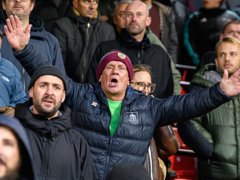 Burnley fans inside Sincil Bank for the Championship fixture against Lincoln City. Photo: Kelvin Lister-Stuttard