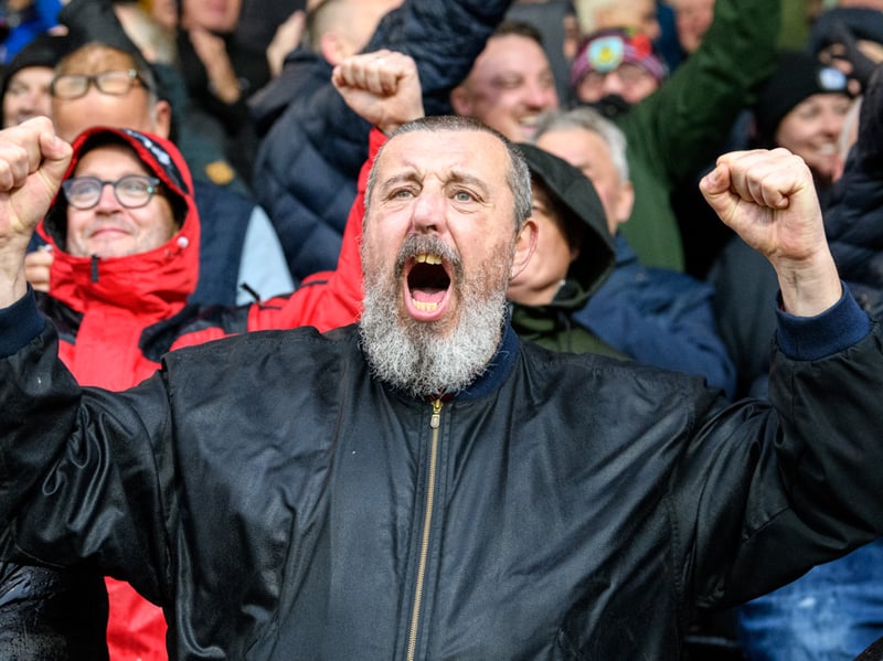 Burnley fans inside Sincil Bank for the Championship fixture against Lincoln City. Photo: Kelvin Lister-Stuttard