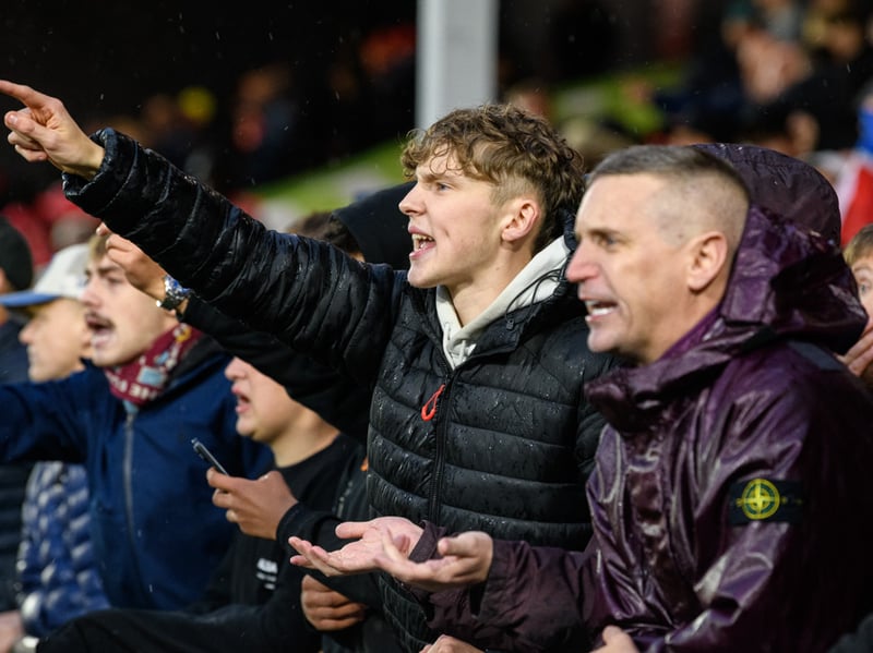 Burnley fans inside Sincil Bank for the Championship fixture against Lincoln City. Photo: Kelvin Lister-Stuttard